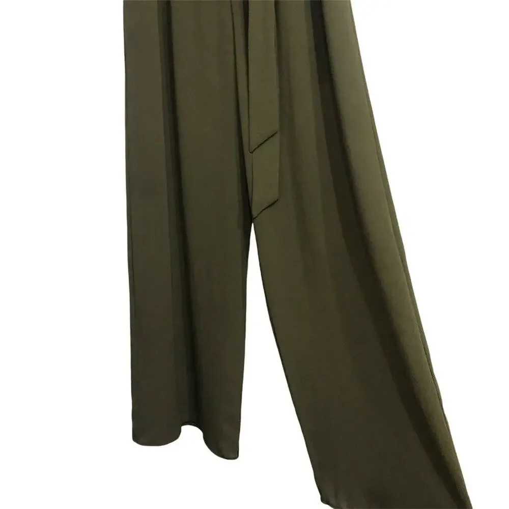 Gilli Sample Women's Gathered Waist Wide Leg High Waist Tie Belt Pants SIZE Smal